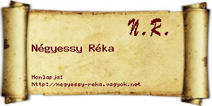Négyessy Réka névjegykártya